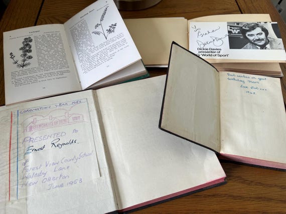 Mixed Small Book Vintage Collection, The Observer’s Book Of Garden Flowers, The Coronation Of Her Majesty 2 June 1953, Autograph Book.