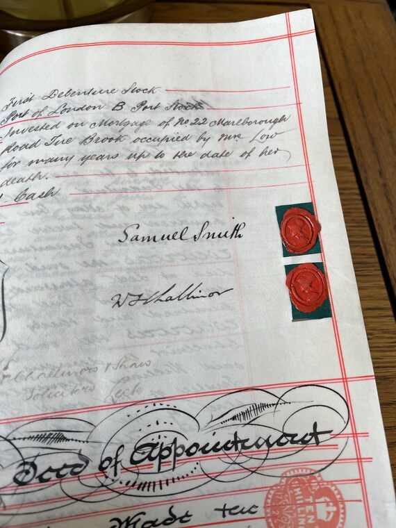 Vintage 1901 Indenture 12 Pages Written On Vellum with Multiple Wax Seals.