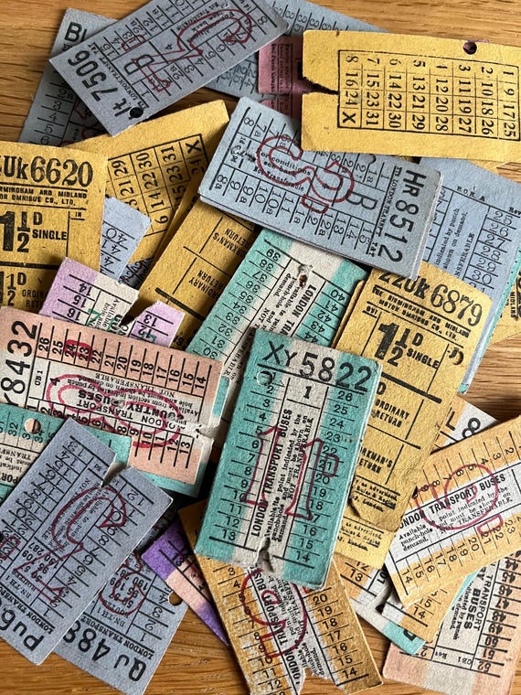 Collection Of 50+ Vintage Transport Tickets.