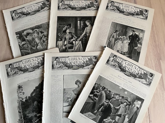 1903 The Girls Own Paper Collection Of 6 Vintage Magazines.