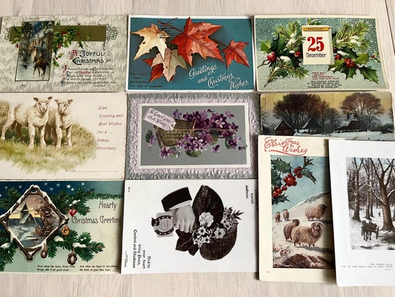 Vintage Christmas Themed Postcards Collection.
