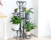5-6-7- tier Tall Metal Plant Stand Multi-tier Display Flowers Pot w Home Garden