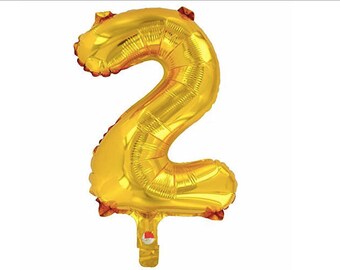 DS001 14 Goil Foil Air Filled Balloon Birthday Number Six 6