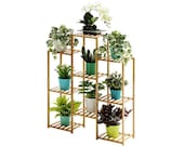 Multi-Tier Bamboo Plant Shelf, Planter Rack Storage Organizer, 32.7x39.4x9.8in