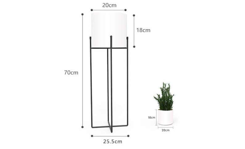 Home Living Outdoor Gardening White White Planter With Stand Tall Modern Plant Stands Indoor Outdoor Decoration 27 Inch