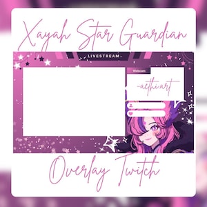 Xayah Star Guardian Twitch Overlay | Magical Girl Stream Layout | League of Legends Fans | Xayah Star Guardian | Overlays | Twitch | Streamers
