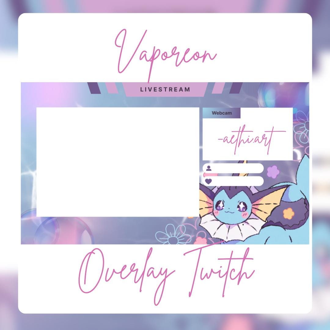 Vaporeon Twitch Overlay – Water-type Stream Layout for Pokémon Fans ...