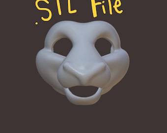 STL FILE ONLY Large Feline Fursuit Head 3D Print