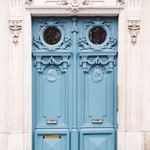 Paris Photography, Parisian Door, Blue, Large Wall Art, Fine Art Photography, Paris Decor, Print, France, European Art Print