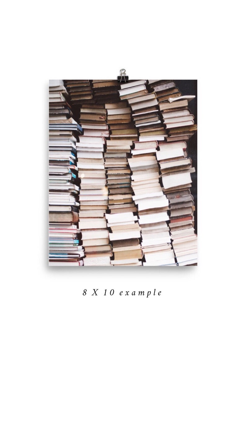 Paris Photography Paris Books Bookstack Large Wall Art 8 X 10 inches