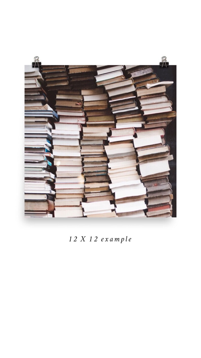 Paris Photography Paris Books Bookstack Large Wall Art 12 X 12 inches