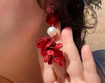 Brincos de Pétalas de Rosa: Joias de Rosa