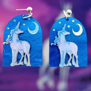 The Last Unicorn earrings Nostalgic Earrings Fantasy