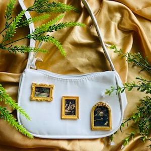 Bolsos de arte famosos, bolso con marco de arte, bolso amante del arte