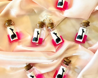 Potion bottle earrings: Glass jewelry