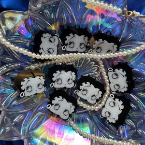 Betty Boop Earrings: Hypoallergenic Silver Hooks, Cartoon Jewelry