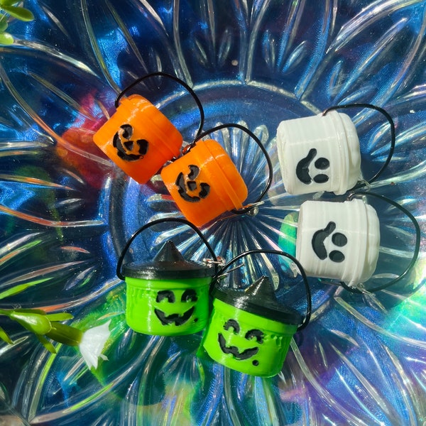 Halloween buckets 3D printed earrings, mcdonalds bucket earrings, 3d printed handmade
