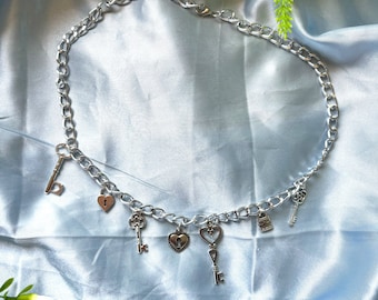 Charm Necklace: Chunky Statement Jewelry, sterling silver