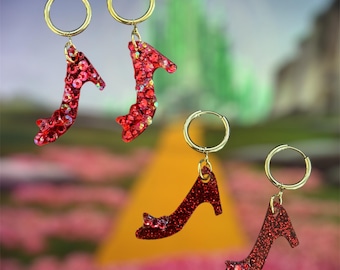 Brincos de acrílico: brincos do Mágico de Oz, brincos de sapato da Dorothy!