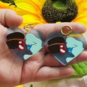 Ruby and Sapphire Steven Universe earrings, acrylic earrings