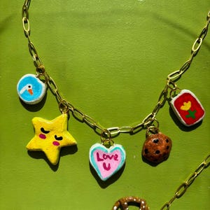 Handmade Clay Charm Necklace: Chunky Statement Jewelry