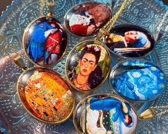 Joias de vidro: colar cabachon de vidro, joias de arte