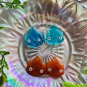 Fire Demon, Calcifer Earrings, Resin jewelry