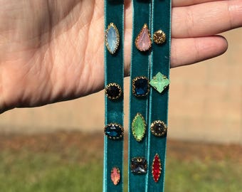 Joias vintage: gargantilha vintage com joias facetadas ajustável