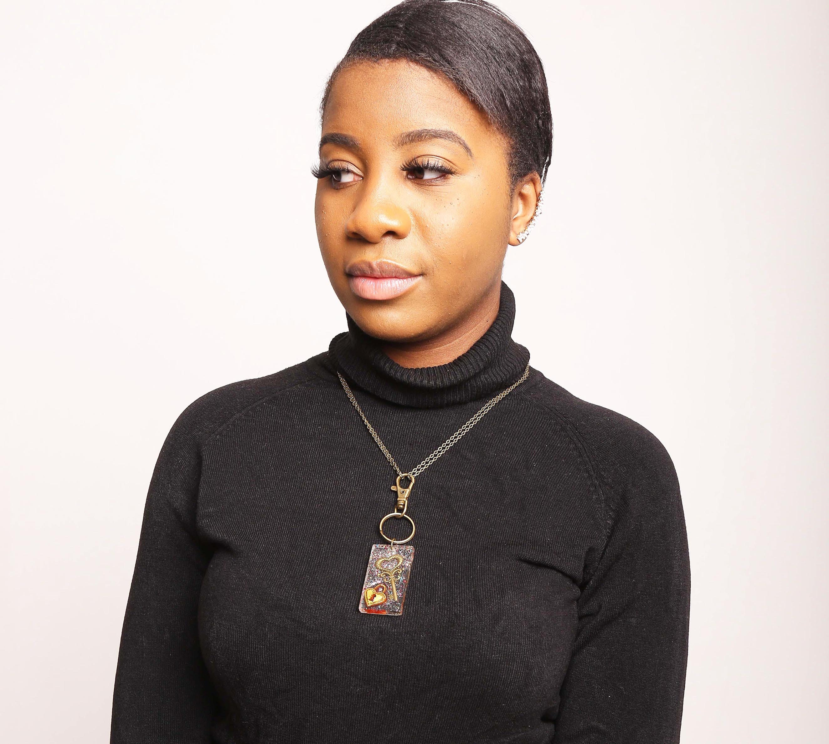 Handmade Double Strand Necklace With Lock and Key Pendant Etsy UK