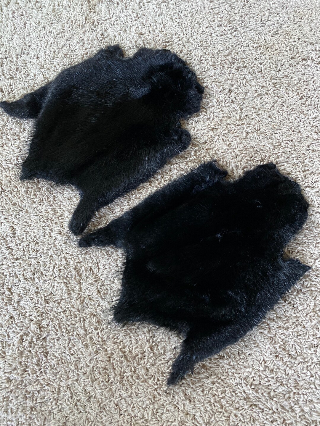 BLACK LARGE Muskrat Pelts 1's Excellent Quality Stretchy Leather Tanned