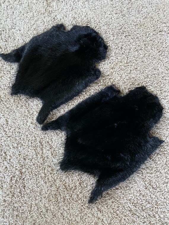 BLACK LARGE Muskrat Pelts 1's Excellent Quality Stretchy Etsy