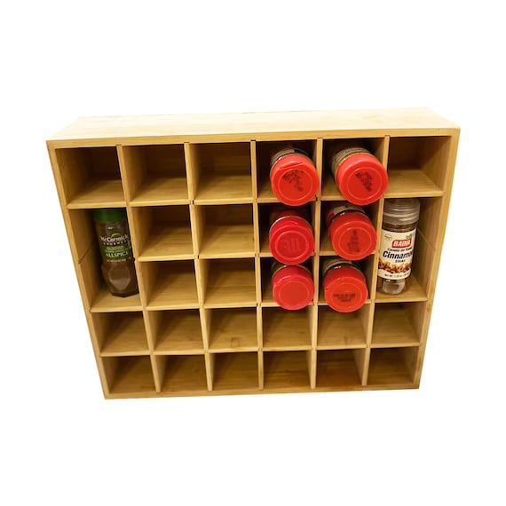 Adjustable Shelf Spice Rack, Floating Shelf, Figurine Shelf, Shadow Bamboo  Wooden Box or Drawer Organizer for Wall Mount, Counter, Cabinet 