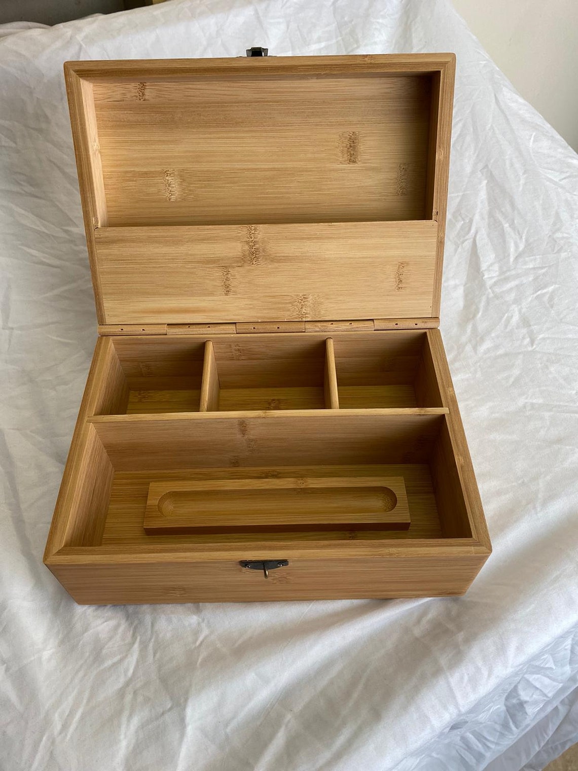 10x7x4 inch Wood Stash Box with Rolling Tray and Lid Rock | Etsy