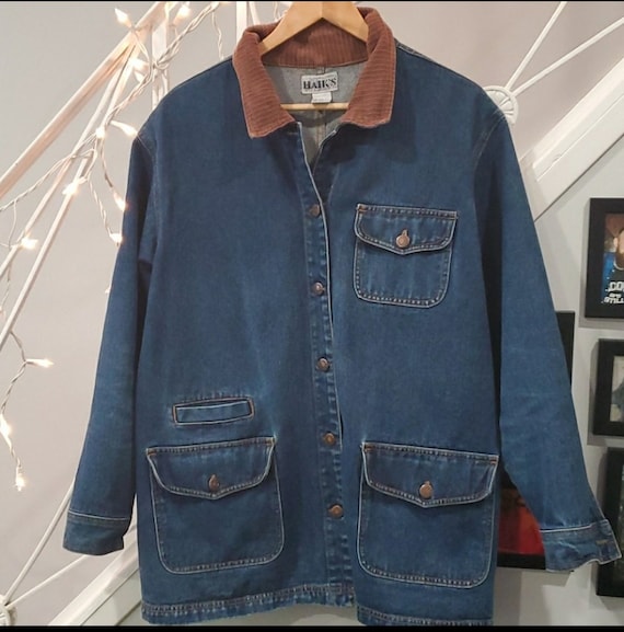 Vintage 80s denim chore barn jacket coat
