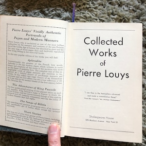 Collected Works PIERRE LOUYS: Includes Songs of BILITIS and Aphrodite 1951