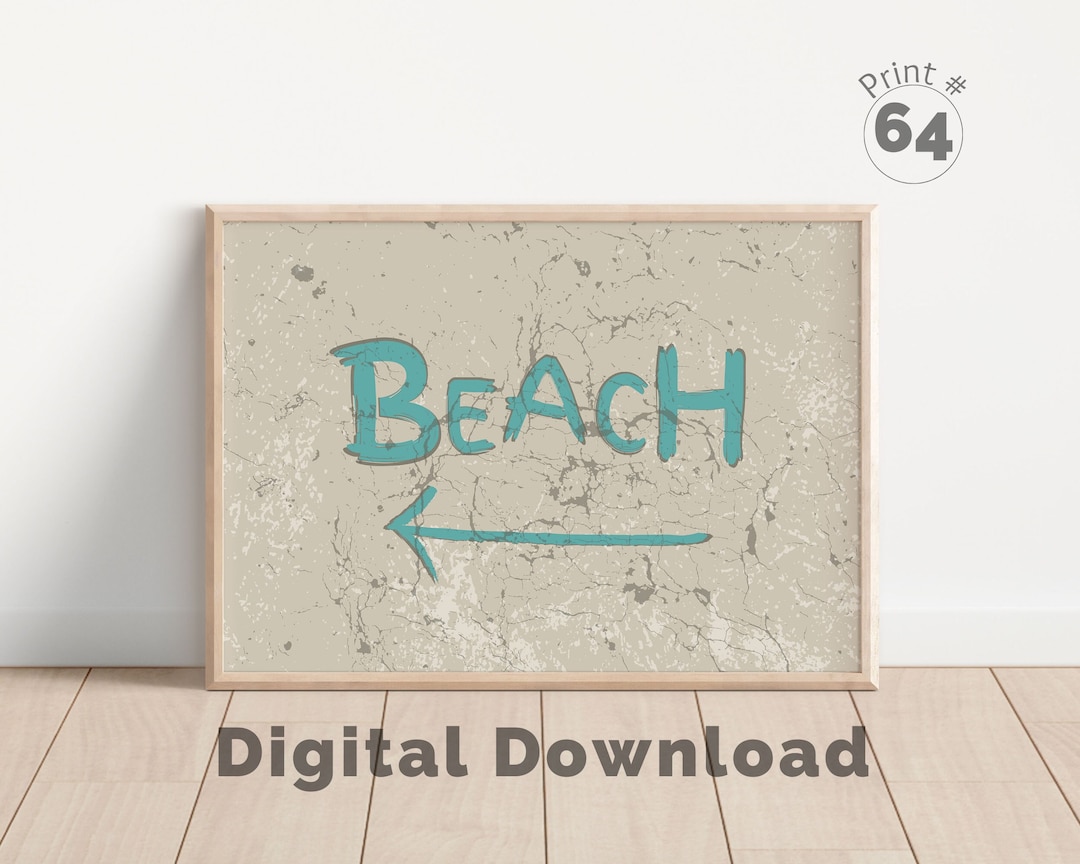 Coastal Wall Art Print, Printable Beach Art, Boho Beach Print, Beach Sign, Coastal Wall Decor