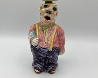 Vintage Drunken Drunk Hobo Bartender Liquor Decanter Barware Made in Japan