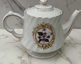 Arthur Wood and Sons Teapot Floral with Gold Accents Tea Pot Woods England