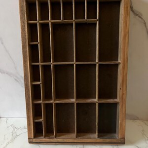 Vintage Wooden Printers Letterpress Typeset Drawer Tray Shadow Box