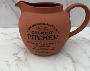 Vintage Henry Watson Pottery Country Pitcher Creamer Terracotta Suffolk Country England