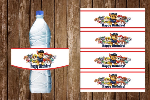 drink labels party supplies paw patrol water bottle labels paw patrol birthday party decorations drink wraps paw patrol wrap labels paper paper party supplies jan takayama com