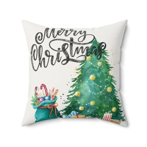 Christbaum Spun Polyester Quadrat Kissen