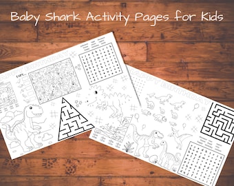 Dinosaur Activity Sheets, Dinosaur Party Placemats, Dinosaur Birthday Activity Sheets, Editable Activity Sheets, Dinosaur Coloring Pages