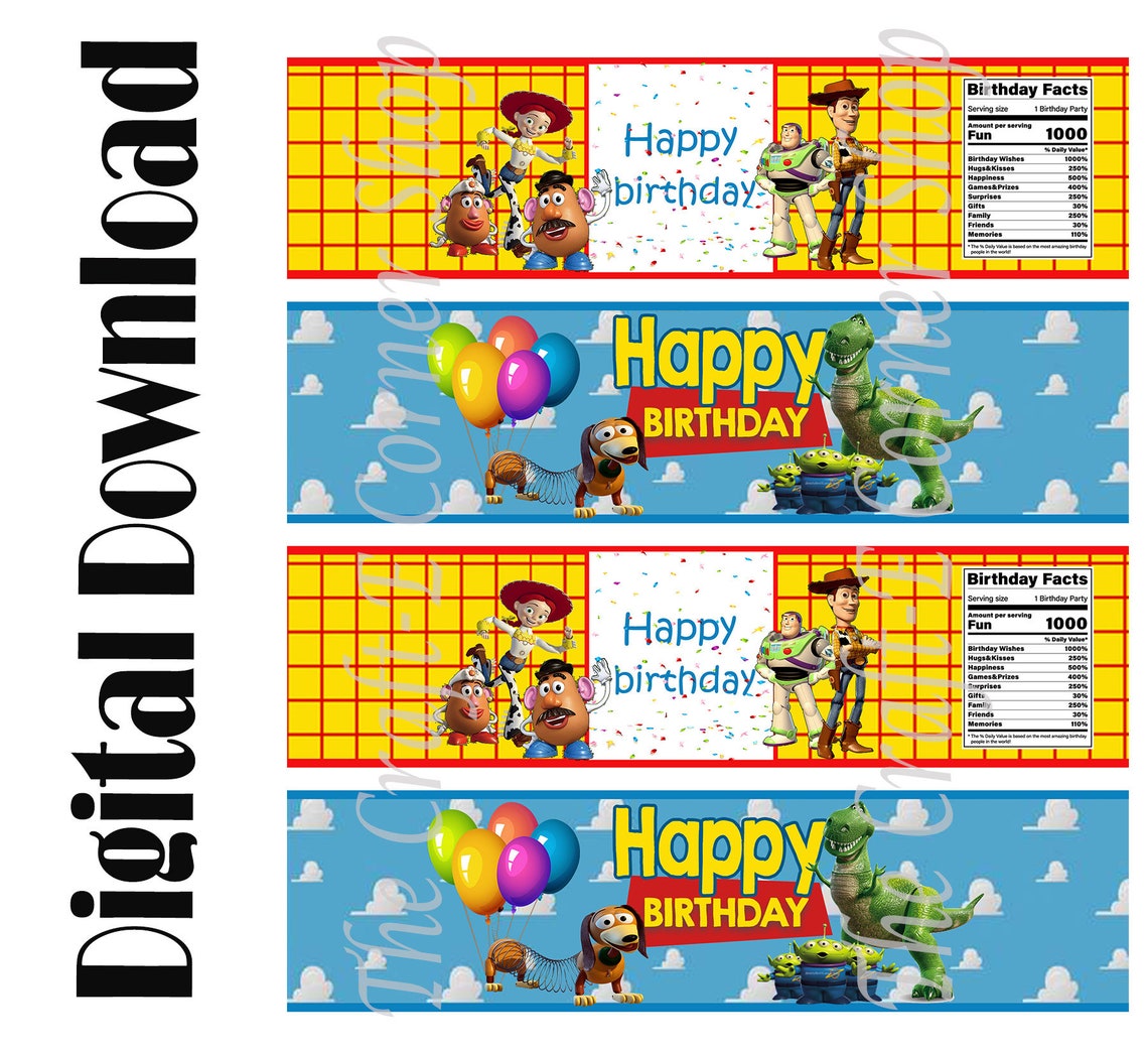 Toy Story Water Bottle Labels Toy Story Drink Labels Toy Etsy Israel