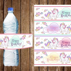 Unicorn Water Bottle Labels, Unicorn Wrap Labels, Unicorn Drink Labels, Unicorn Party Decortions, Drink Labels, Party Supplies,Unicorn Party
