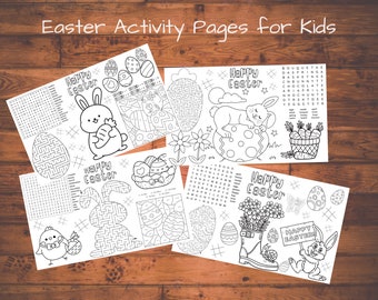 Easter Activity Sheets, Easter Placemat Sheets, Easter Coloring Pages