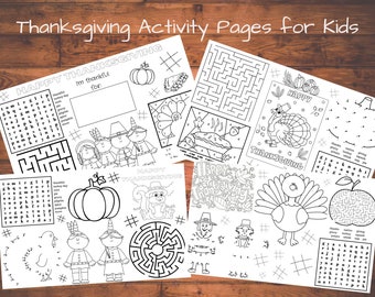 Thanksgiving Placemat, Thanksgiving Activity Pages for Kids, Thanksgiving Activity Pages, Thanksgiving Activity Placemat