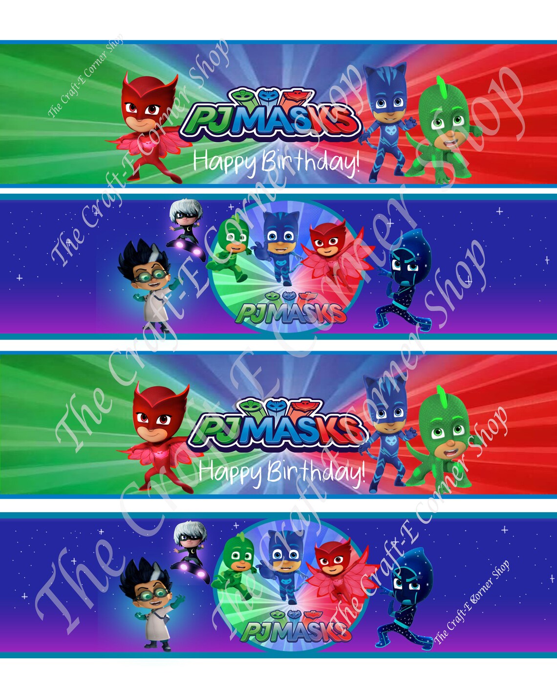 Editable PJ Masks Water Bottle Labels PJ Masks Wrap Labels Etsy