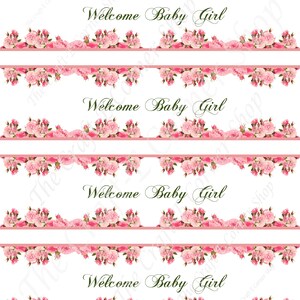 Baby Shower Floral Drink Wrap Labels, Girl Baby Shower Water Bottle Wrap Labels, Baby Shower Labels, Birthday Labels, Printable Wrap Labels