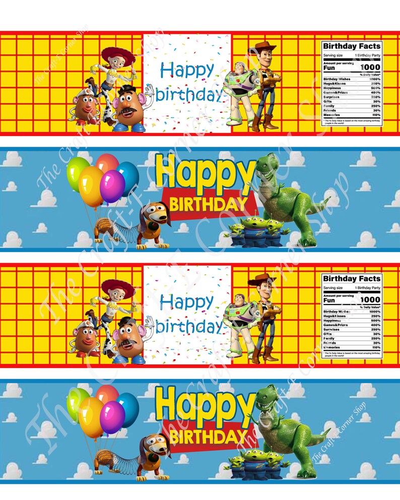 Toy Story Water Bottle Labels Toy Story Drink Labels Toy Etsy Canada